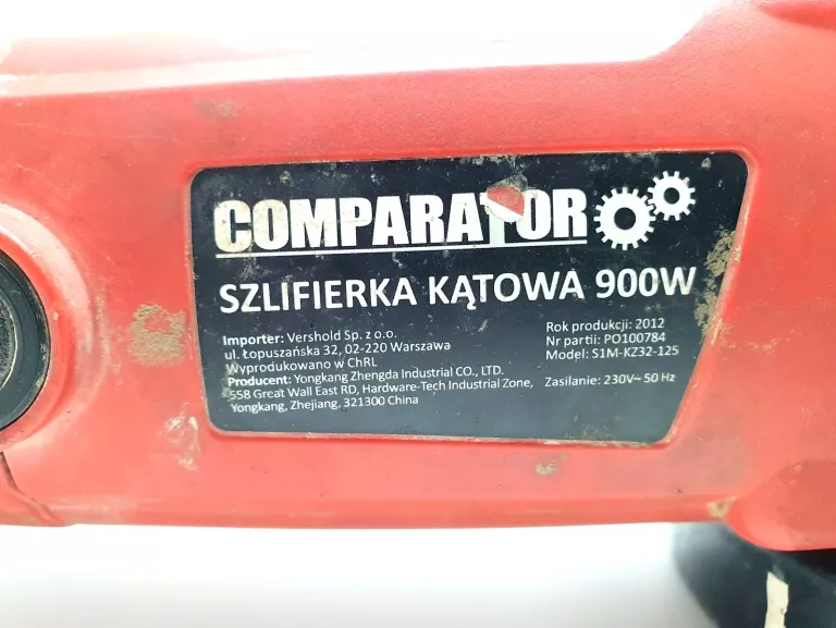 SZLIFIERKA KĄTOWA COMPARATOR 900W