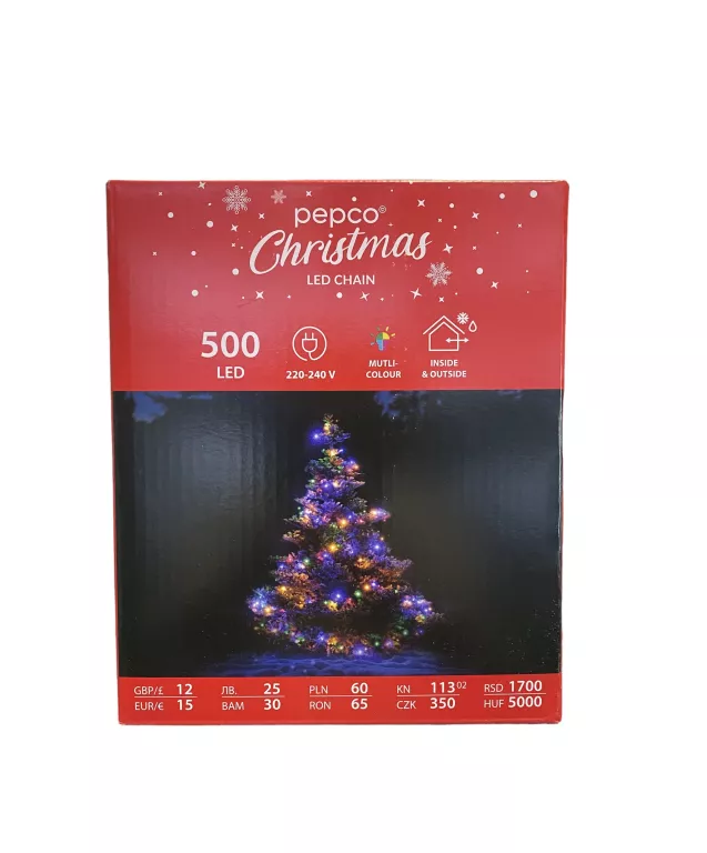 LAMPKI SWIĄTECZNE PEPCO CHRISTMAS 500 LED MULTI KOLOR