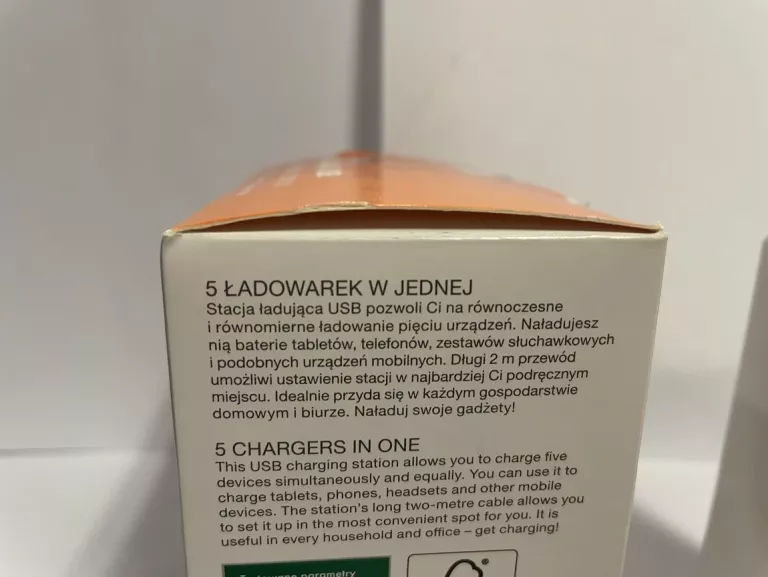 STACJA ŁADUJĄCA USB HYKKER BIAŁA 5 WEJŚĆ ZASILAJĄCYCH