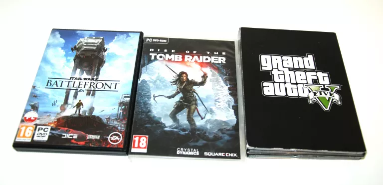 3 GRY PC GTA V ,RIESE OF THE TOMB RIDER, BATTLEFRON
