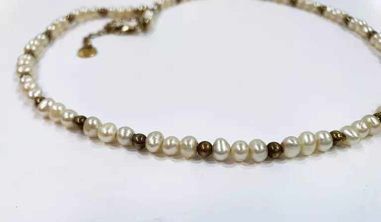 CHOKER NASZYJNIK Z PEREŁ ANIA KRUK 8,91 SREBRO