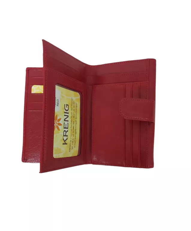 ELEGANCKI PORTFEL DAMSKI KRENIG 12083 CZERWONY PUDEŁKO