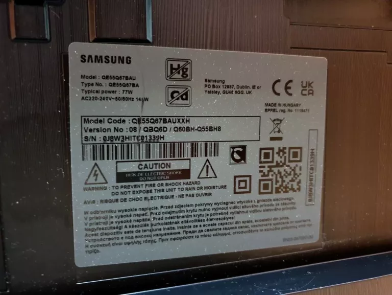 TELEWIZOR SAMSUNG QE55Q67BAUXXH SMART TV