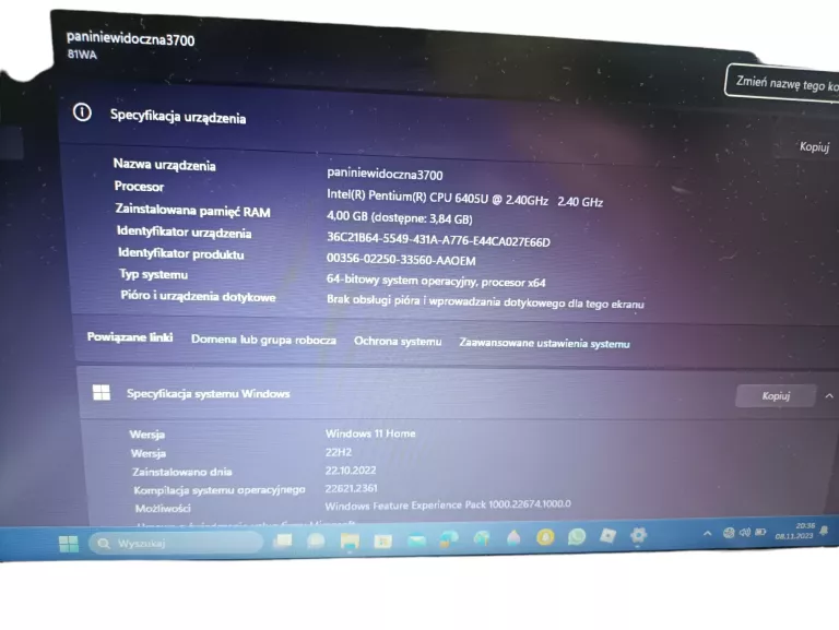 LAPTOP LENOVO IDEAPAD 3 14IML05 KPL