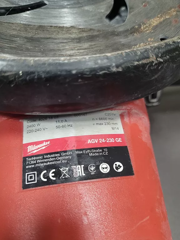 SZLIFIERKA KĄTOWA MILWAUKEE AGV 24-230 GE