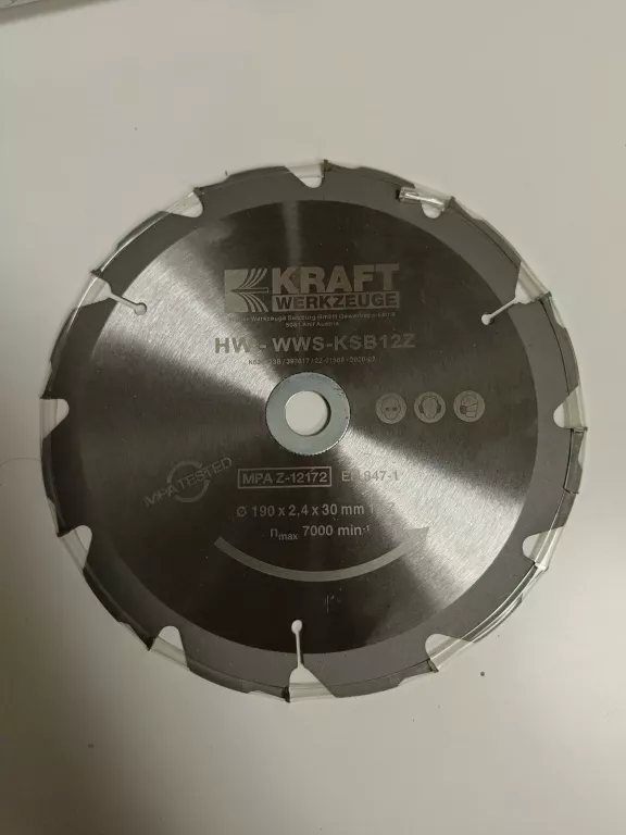 ZESTAW 2 TARCZ KRAFT WERZEUGE HW-WWS-KSB12Z I HW-WWS-KSB60Z 190X2,4X30MM W