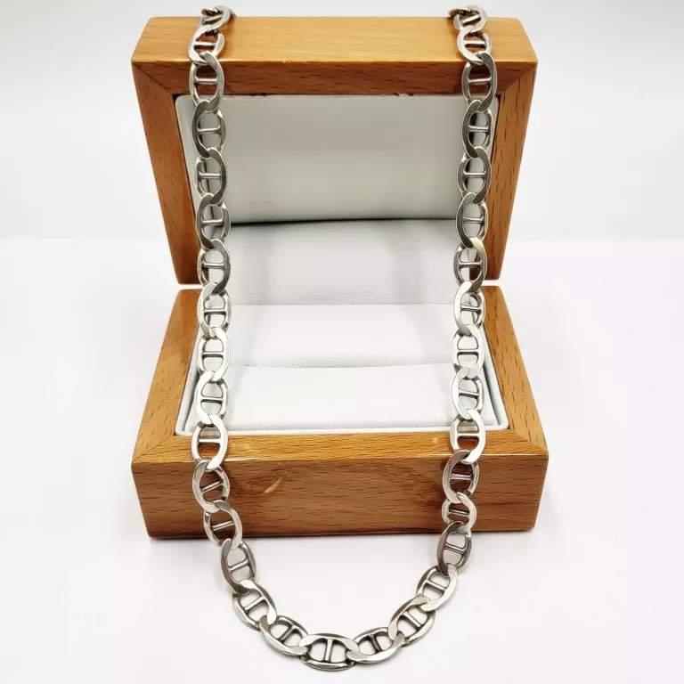 SREBRNY MĘSKI ŁAŃCUSZEK SPLOT GUCCI 59 CM 925