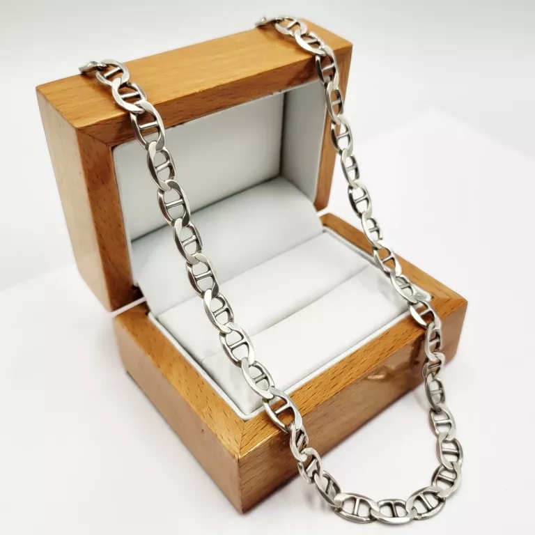 SREBRNY MĘSKI ŁAŃCUSZEK SPLOT GUCCI 59 CM 925