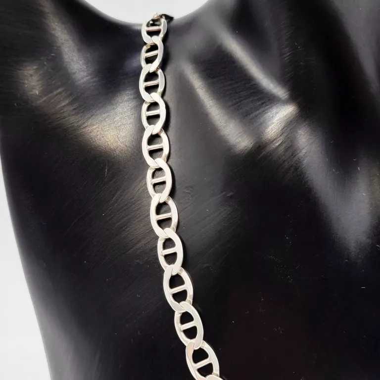SREBRNY MĘSKI ŁAŃCUSZEK SPLOT GUCCI 59 CM 925