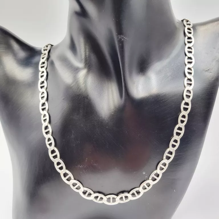 SREBRNY MĘSKI ŁAŃCUSZEK SPLOT GUCCI 59 CM 925