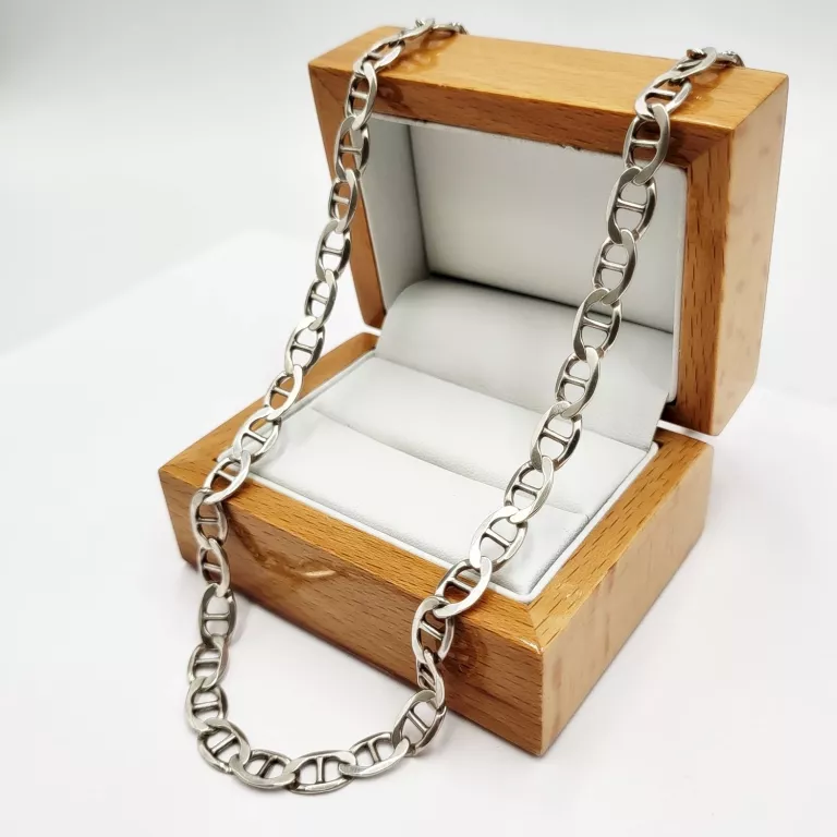 SREBRNY MĘSKI ŁAŃCUSZEK SPLOT GUCCI 59 CM 925