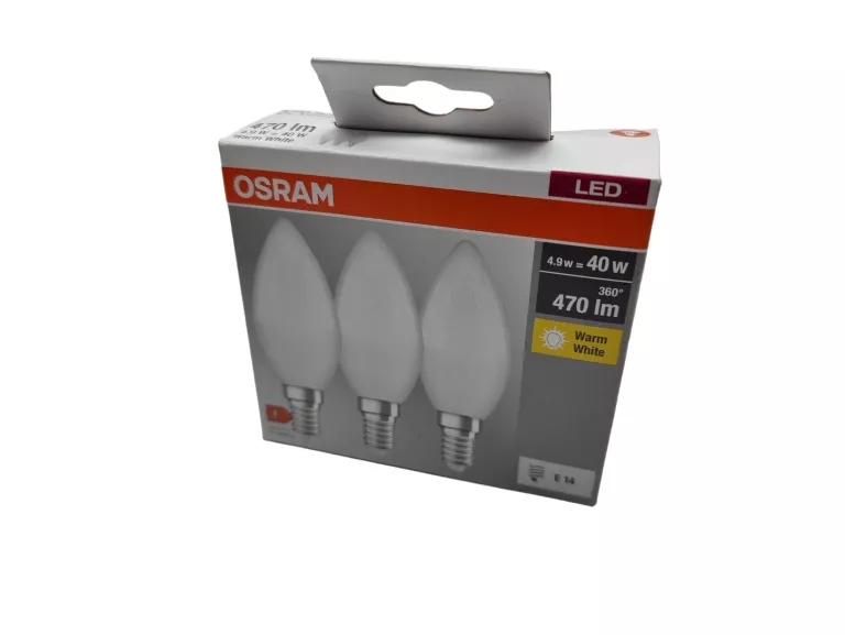 ŻARÓWKI LED OSRAM BASE CLASSIC B 40 E14 3-PACK 470LM 2700K