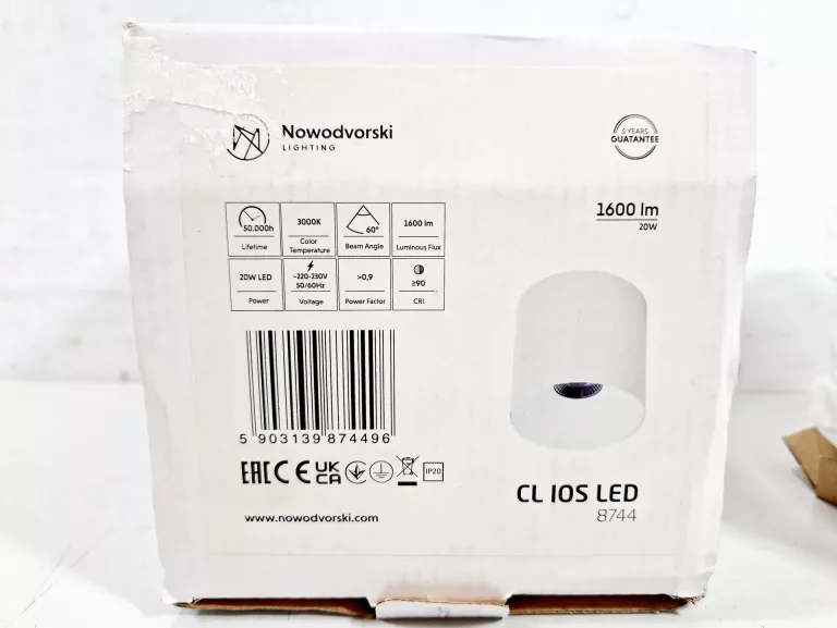 REFLEKTOR SUFITOWY CL IOS LED 8744 20W 3000K BIAŁY NOWODVORSKI LIGHTING