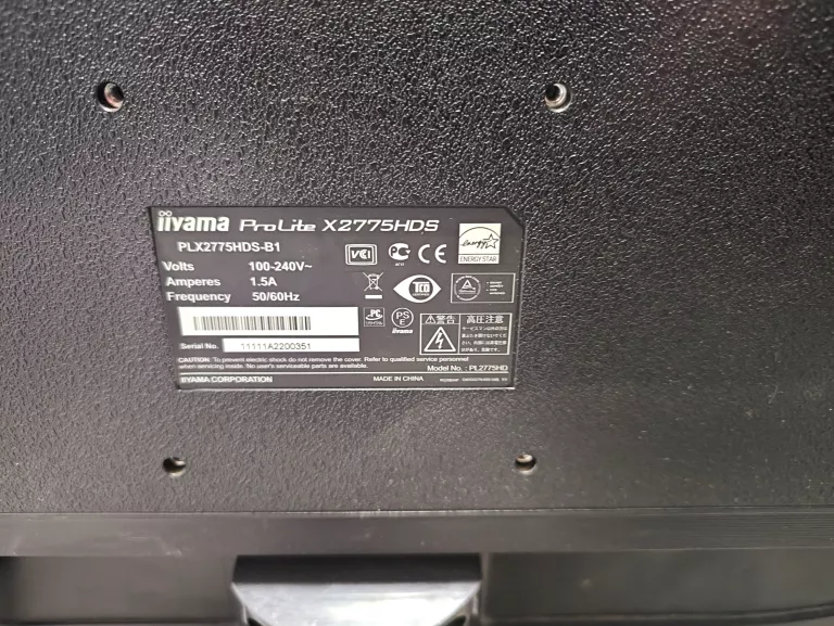 MONITOR IIYAMA PROLITE X2775HDS +ZAS