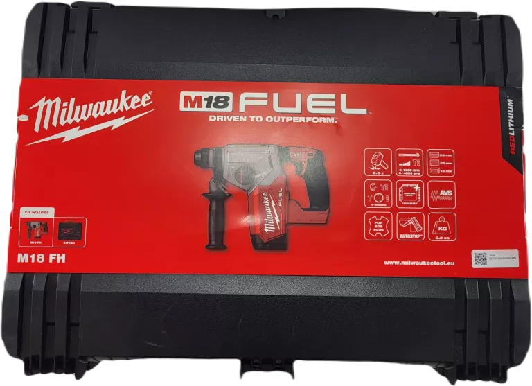 MŁOTOWIERTARKA AKUMULATOROWA MILWAUKEE M18 FH-0X SDS PLUS 2,5J 18V +WALIZK