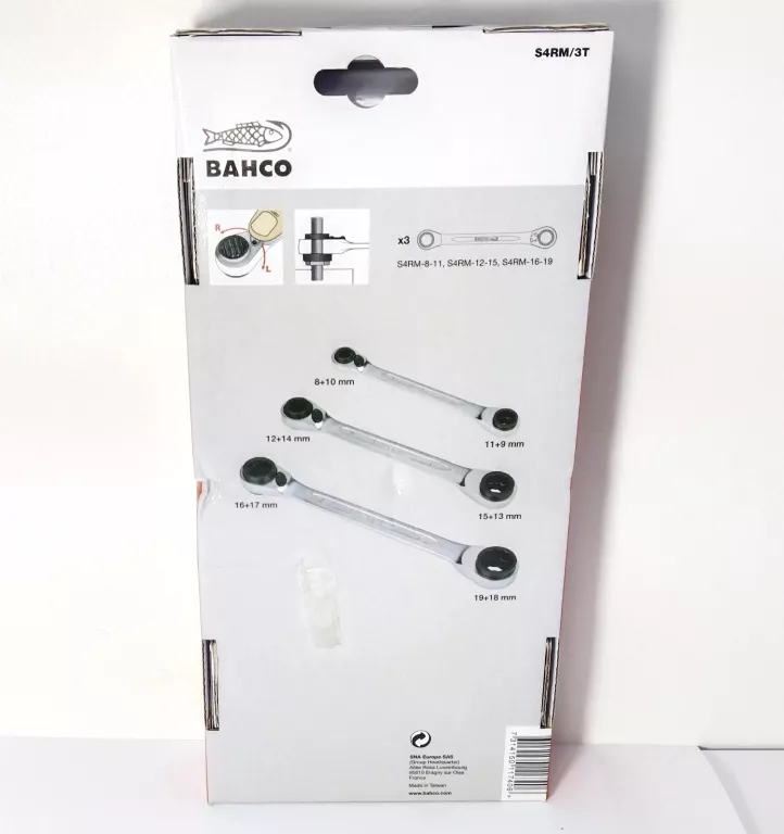 ZESTAW KLUCZY Z GRZECHOTKĄ BAHCO S4RM/3T
