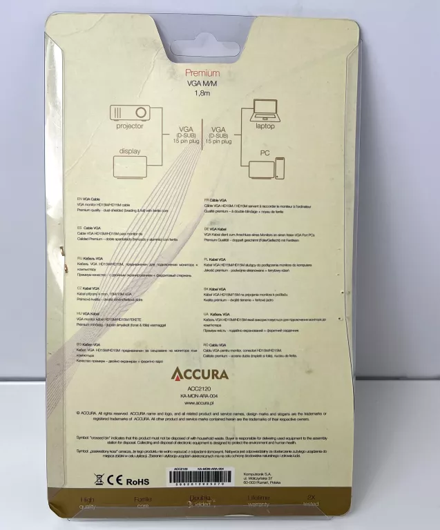 KABEL ACCURA PREMIUM VGA 1.8M