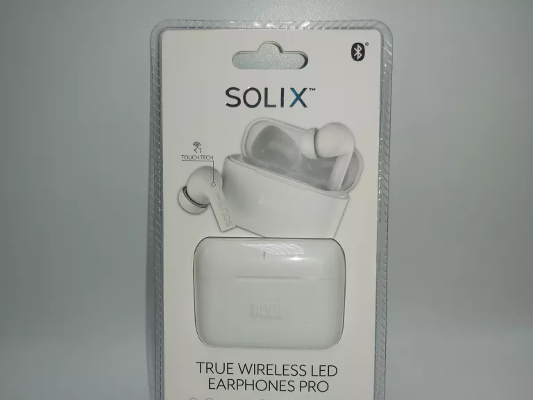 SŁUCHAWKI BLUETOOTH SOLIX TWS LED BIAŁE KOMPLET