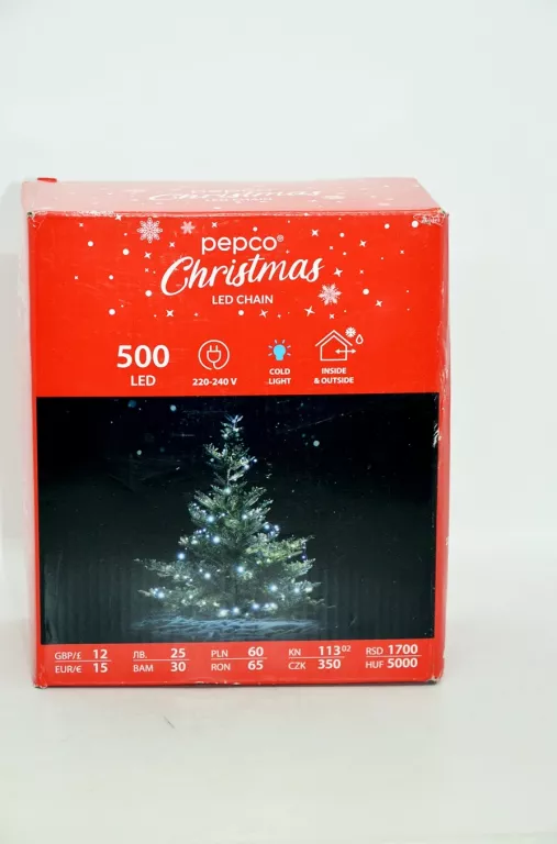 LAMPKI SWIĄTECZNE PEPCO CHRISTMAS 500 LED ZIMNE ŚWIATŁO