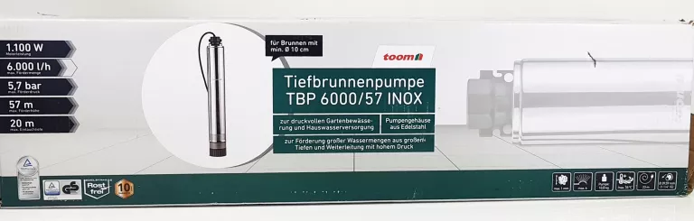 POMPA GŁĘBINOWA TOOM TBP 6000/7 INOX