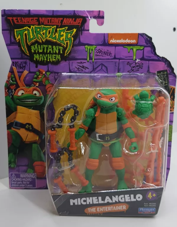 WOJOWNICZE ŻÓŁWIE NINJA FIGURKA MICHEALANGELO PLAYMATES 83269