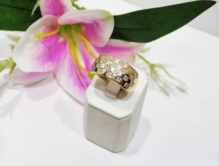 ZŁOTY PIERŚCIONEK Z CYRKONIAMII 6,48G 585