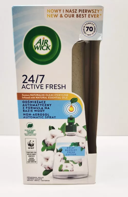 Air Wick Active Fresh Fresh Cotton automatyczny odświeżacz powietrza z  wkładem