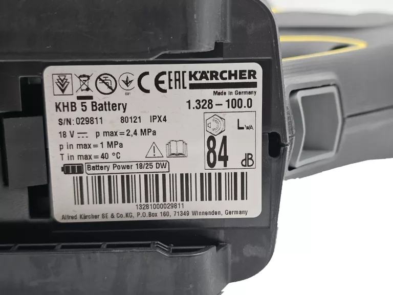 BEZPRZEWODOWA MYJKA KARCHER KHB 5 BATTERY + AKU