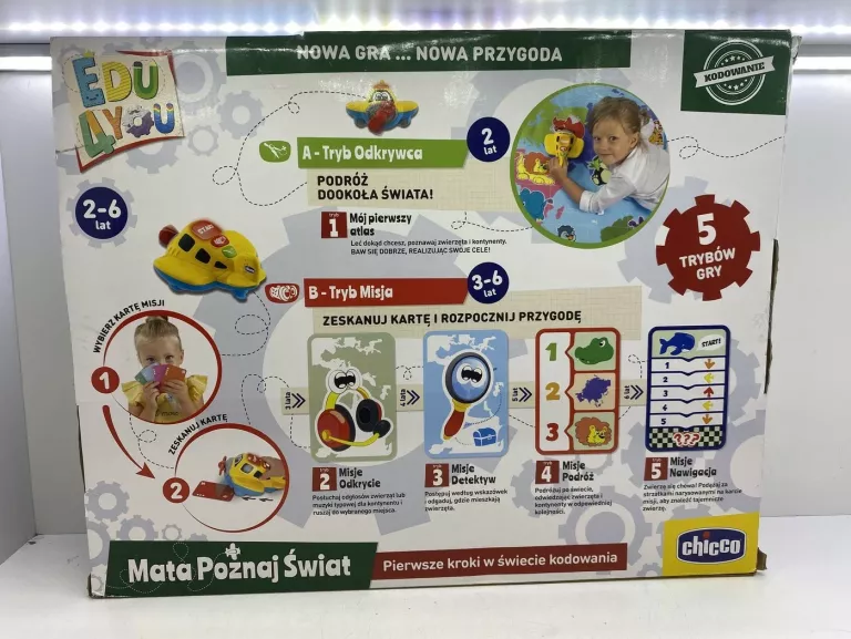 CHICCO DUŻA MATA POZNAJ ŚWIAT KODOWANIE 5 TRYBÓW GRY 110 X 80 CM