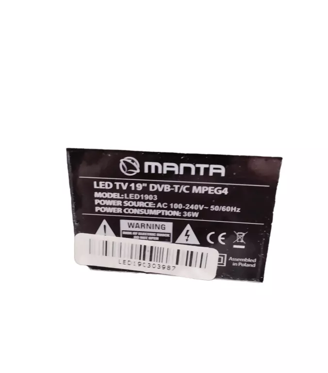 TELEWIZOR 19'' MANTA LED1903 (BEZ PILOTA)