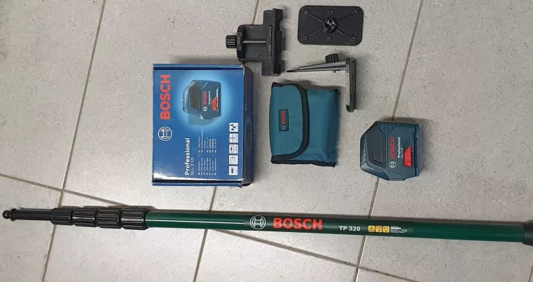 LASER KRZYŻOWY LINIOWY BOSCH GLL 2-10 KOMPLET + TYCZKA TP320 JAK NOWE