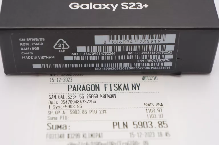 TELEFON SAMSUNG GALAXY S23+ CREAM