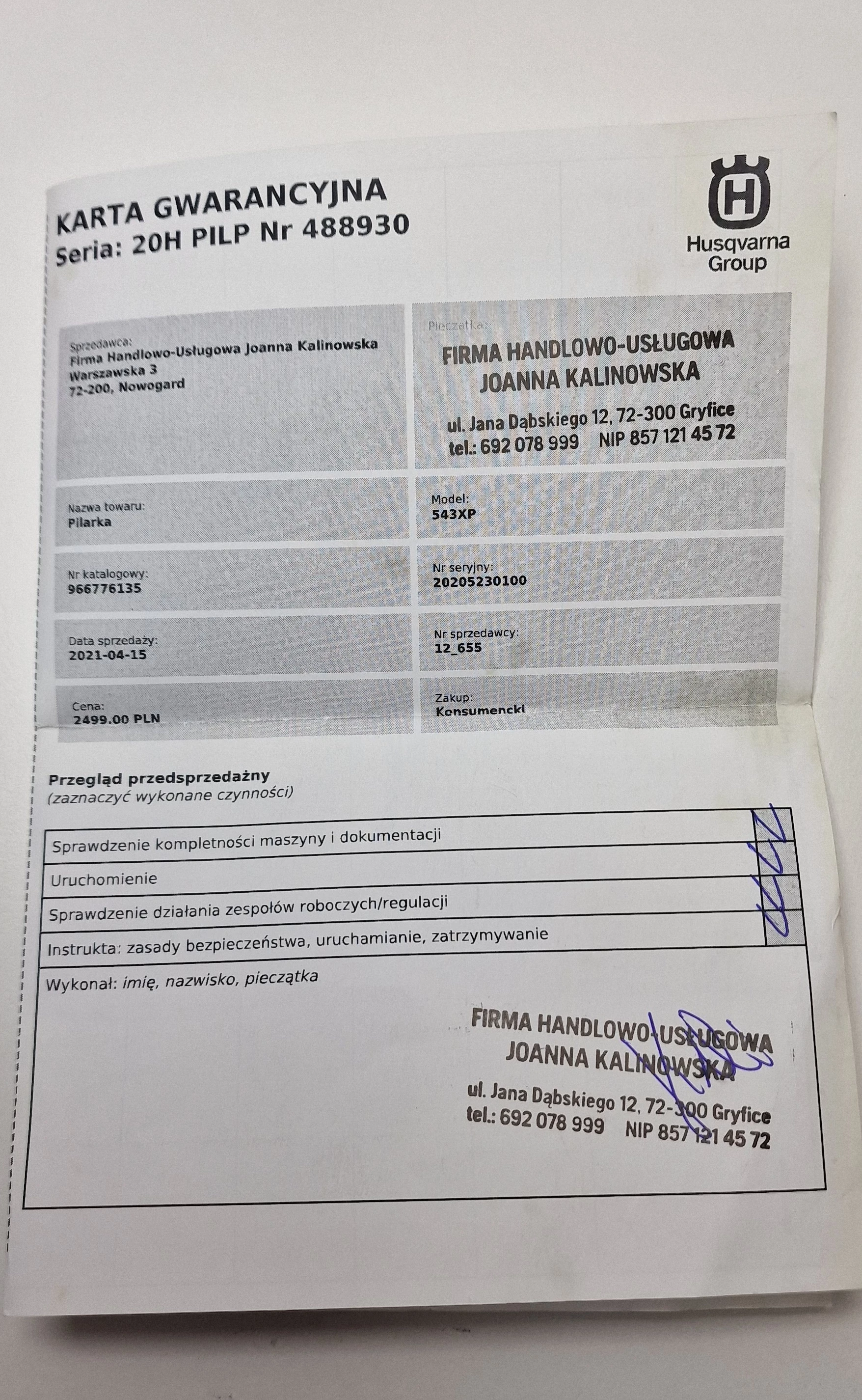 pila-spalinowa-husqvarna-543-xp-jak-nowa-stan-uzywany