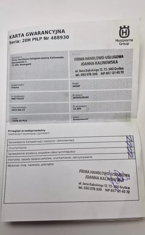 pila-spalinowa-husqvarna-543-xp-jak-nowa-stan-uzywany