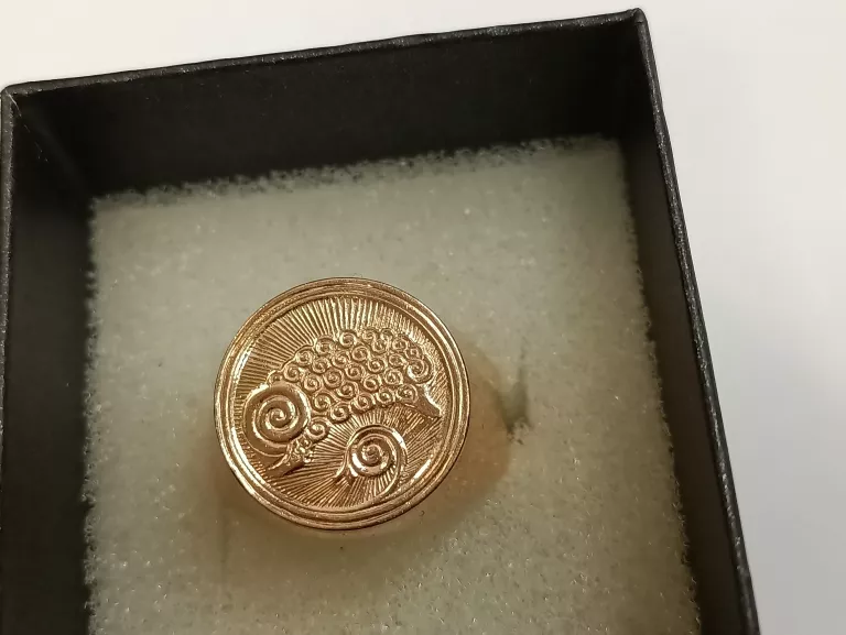 CIEKAWY MĘSKI SYGNET 9,90G ROZMIAR 27 PR585 14K