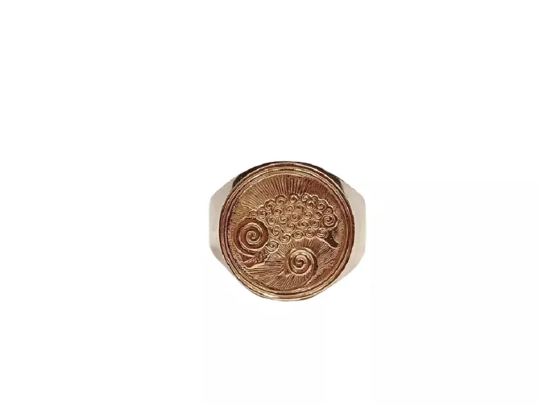 CIEKAWY MĘSKI SYGNET 9,90G ROZMIAR 27 PR585 14K