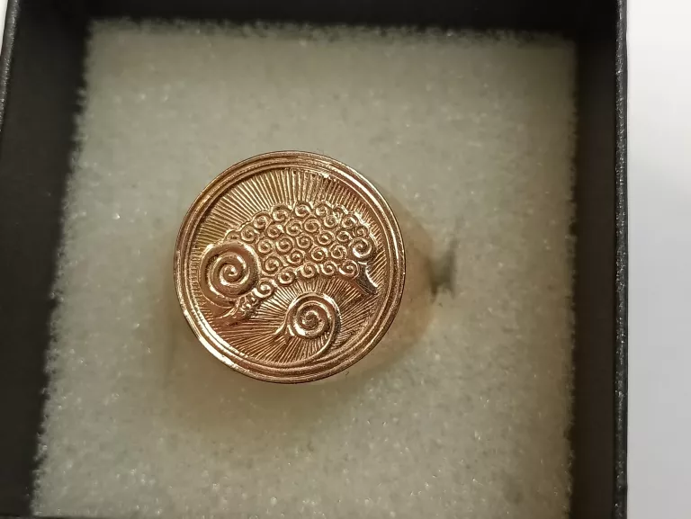 CIEKAWY MĘSKI SYGNET 9,90G ROZMIAR 27 PR585 14K