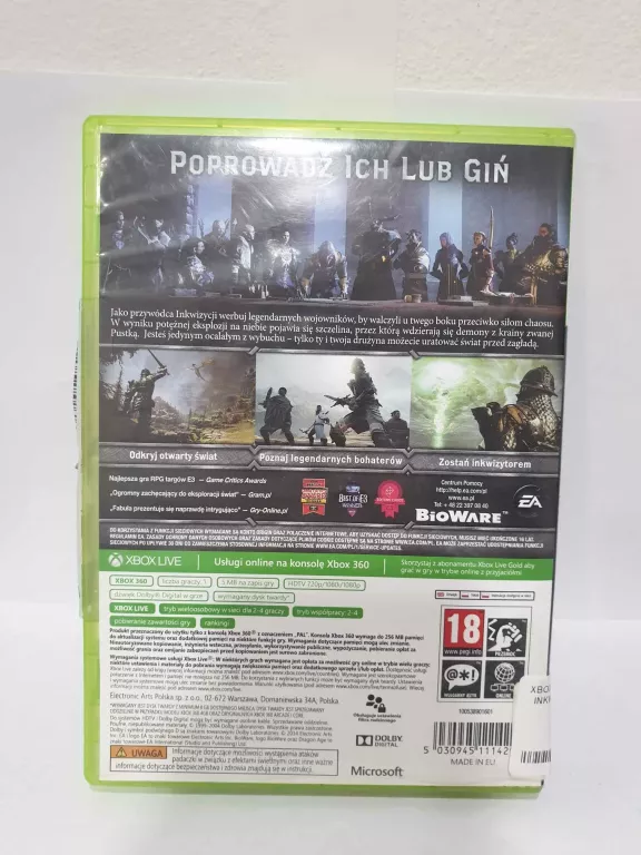 XBOX 360 DRAGON AGE INKWIZYCJA PL DISK 1 TYLKO!