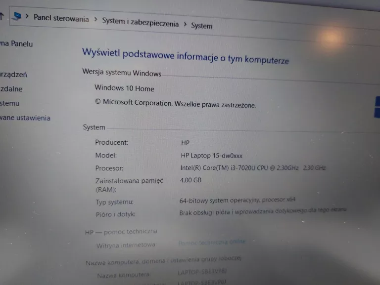 HP 15-DW0013NW 15,6"/I3/4GB/256GB/WIN10 (6LL64EA)