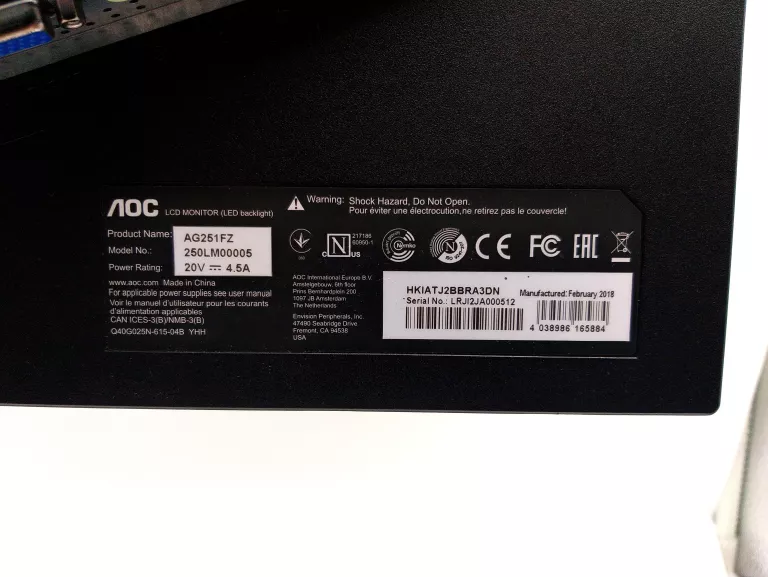 MONITOR LED AOC AG251FZ 24,5 " 1920 X 1080 PX TN