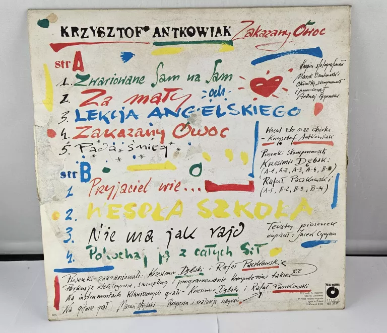 PŁYTA WINYLOWA KRZYSZTOF ANTKOWIAK ZAKAZANY OWOC