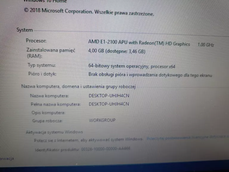 LAPTOP HP 255 AMD E1 4GB 500GB