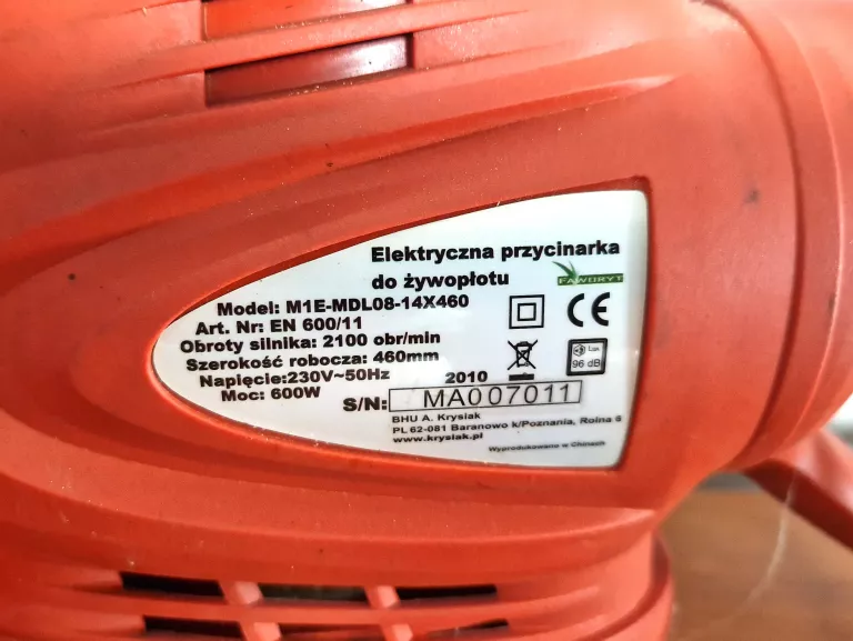 NOŻYCE ELEKTRYCZNE DO ŻYWOPŁOTU FAWORYT M1E-MDL08