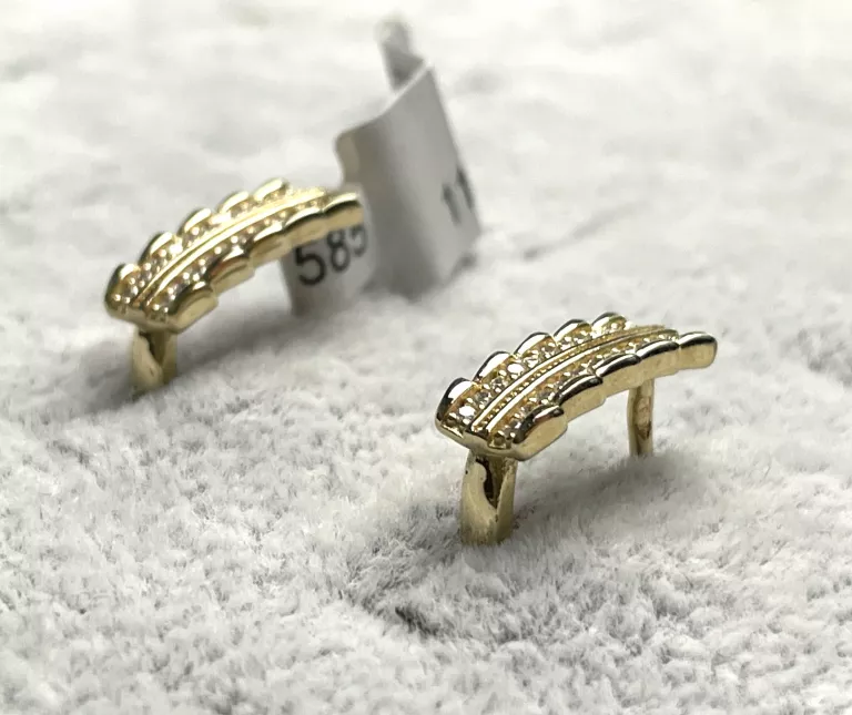 ZŁOTE KOLCZYKI PROSTOKATY 3,47G 585