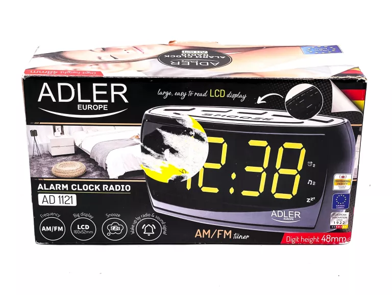 RADIOBUDZIK FM/AM ZEGAR LED ADLER AD1121