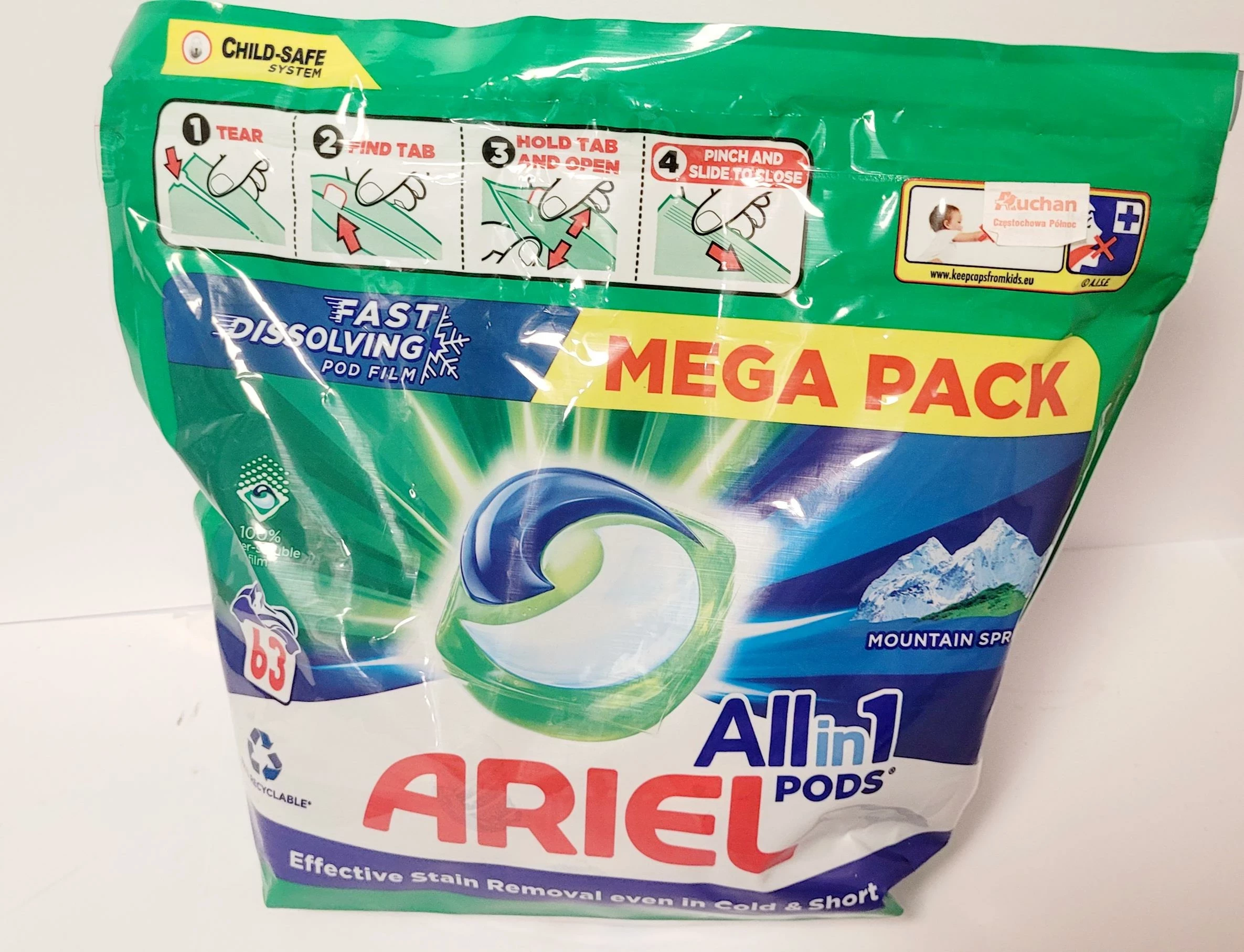 Ariel All In Pods Mountain Spring Szt Mega Pack Kapsu Ki I Tabletki Do Prania Loombard Pl