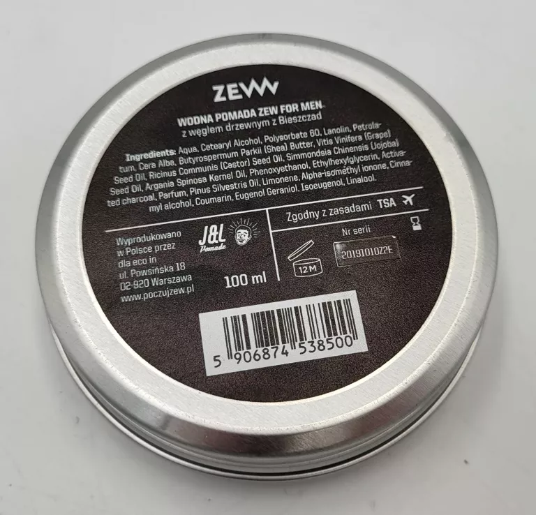 ZEW FOR MEN POMADA DO WŁOSÓW Z WĘGLEM DRZEWNYM