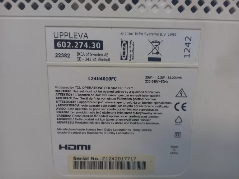 TV IKEA UPPLEVA L24U4010FC