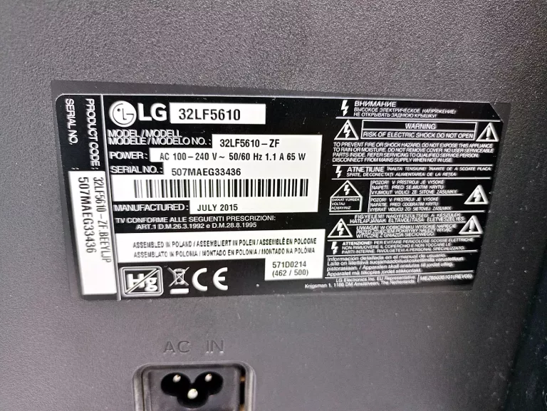 TELEWIZOR LG 32 CALE 32LF5610 +PILOT
