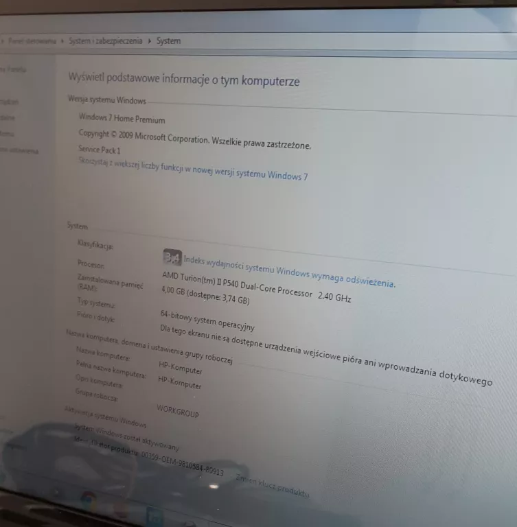 LAPTOP HP G62 - NIE ŁADUJE